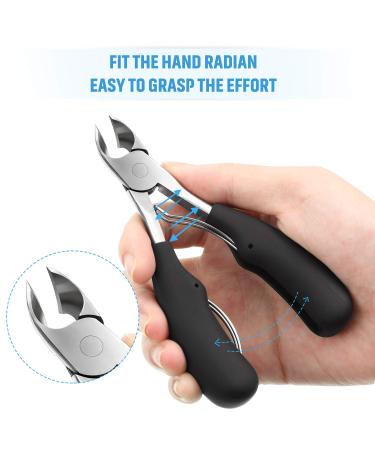 9-Piece Ingrown Toenail Tools Kit for Hard and Thick Nails - Nail Clipper, Knife, Nipper, File Set - Cuticle Removal Clippers (Black) - Buy Online on GoSupps.com
