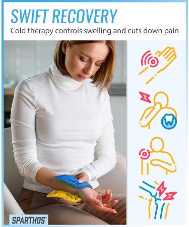 Sparthos Small Ice Pack - Reusable Hot Cold Gel Pack for Pain Relief - Flexible First Aid Compress for Wrist and Ankle - Buy Online on GoSupps.com