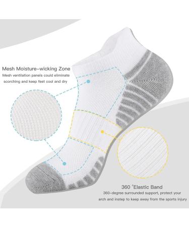 COOVAN 8 Pairs Men's Ankle Socks - Athletic Running Socks with Cushion Tab, Low Cut Style - 8 Pack, Black - Buy Online on GoSupps.com