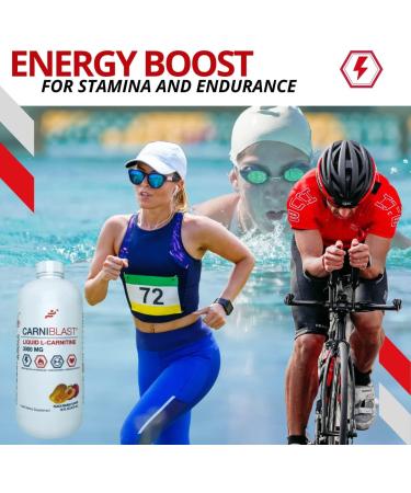 Bricker Labs CARNIBLAST Liquid L-Carnitine 3000mg with Carnipure - Peach Mango Flavor, 16 fl oz - Buy Online on GoSupps.com