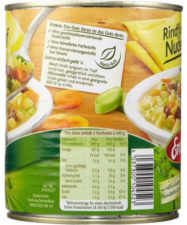  n.v. Erasco Beef Pasta Pot with Natural Beef Broth 800g - Buy Online on GoSupps.com