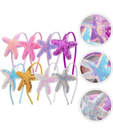 Minkissy Seestern Headband Set - 8pcs Sequin Mussel Marine Animal Hair Bands for Mermaid Cosplay & Girls' Birthday Gifts - Buy Online on GoSupps.com