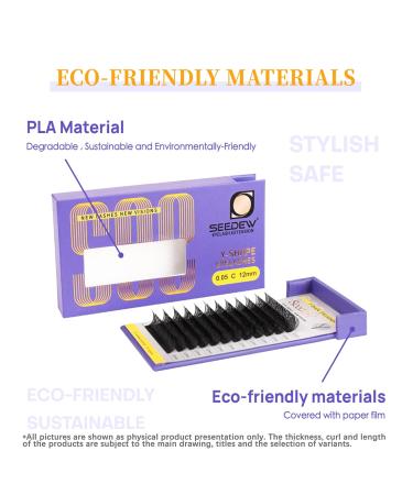 YY Lashes 0.05mm C/D Curl - 10/11/12mm Y Shape Eyelash Extensions | 2D 12 Rows Natural Soft Easy Application for Lash Artists - Salon Quality | International Shipping - Buy Online on GoSupps.com