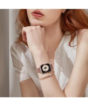Lace Silicone Band Compatible with Apple Watch Bands 40mm 44mm 41mm 45mm 38mm 42mm Women Thin Slim Hollow-out Sport Strap Replacement Wristbands for iWatch SE Series 8 7 6 5 4 3 2 1 Smoke Violet Smoke Violet 38mm/40mm/41mm - Buy Online on GoSupps.com