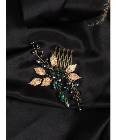 Dazzling Emerald Green Crystal Hair Vine Comb - Wedding Hair Accessory for Women by Deniferymakeup - Buy Online on GoSupps.com