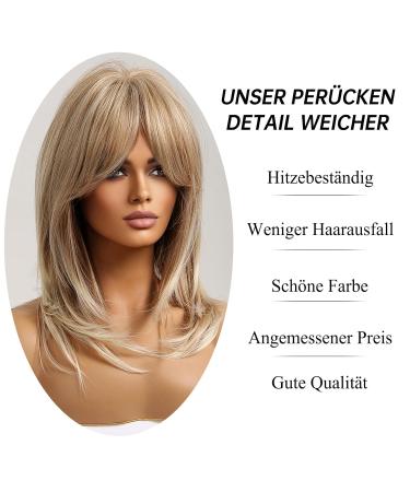 24-Inch Testar Blonde Wig for Women | Heat-Resistant Wigs with Air Bangs | Perfect for Daily and Party Use - Buy Online on GoSupps.com
