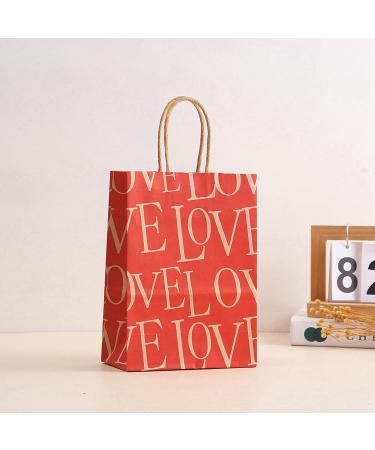 Qtynudy E 24 Pcs Valentines Day Candy Bags Goodie Bags with Handles Heart Love Paper Bags for Wedding and Valentine - Buy Online on GoSupps.com