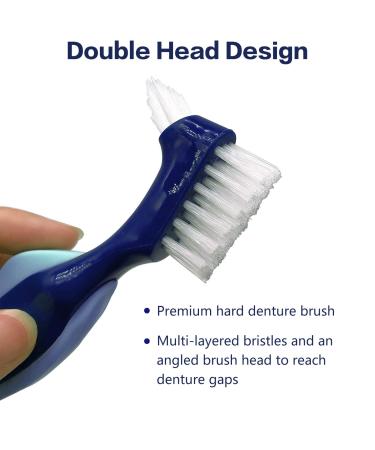 Denture Case with Cups, Toothbrush, and Holder for Travel - Blue | Dentures Container with Basket for Mouth Guard, Night Guard, Retainer - Hard Denture Organizer - Buy Online on GoSupps.com