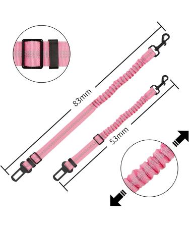 Dog Car Harness Dog Seat Belts for Cars UK Dog Safety Seat Belt Adjustable with Elastic and Safety Buckle of Car Travel Accessories for Pets (Pink) - Buy Online on GoSupps.com