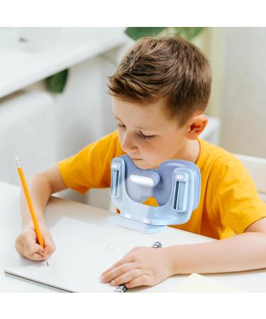Sitting Posture Corrector for Kids Children Writing Sitting Posture Corrector with Light - Height Adjustable Soft Double Nap Pillow Writing Posture Trainer Clipped On Desk Prevention Eyesight Light Blue2 - Buy Online on GoSupps.com