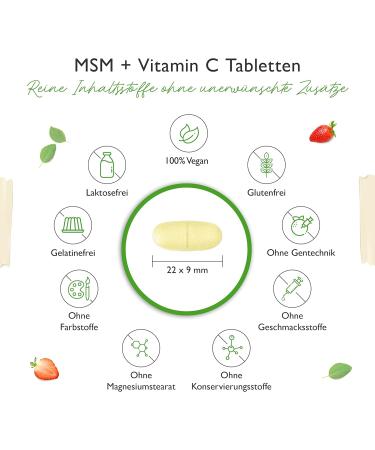 Buy MSM 2000mg - 365 Tablets with Natural Vitamin C | Vegan High-Dosed Additive-Free - 6-Month Supply - Lab Tested | Fast International Shipping - Buy Online on GoSupps.com