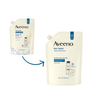 Buy Aveeno Skin Relief Body Wash Refill 36 Fl. Oz - Fragrance Free for Sensitive Skin - Buy Online on GoSupps.com