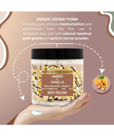 Warm Vanilla & Amber Body Scrub - Soft Peeling with Almond Oil & Vitamin E | 16.9 fl. oz - International Shipping Available - Buy Online on GoSupps.com