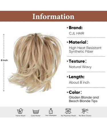 Bendable Metals Claw Clip Short Ponytail Hair Extension - 8 inch Golden Blonde & Beach Blonde Tips - Buy Online on GoSupps.com