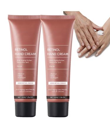 WRANBAO Retinol 2-Pack Firming Anti-Aging Hand Creams with Collagen Anti-Wrinkle Hand Creams Deeply Moisturizes Non-Greasy Suitable for Dry Skin