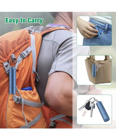 Opret Metal Pocket Pill Box Keychain | Waterproof Daily Pill Holder for Men and Women | Portable Pill Case for Travel | 3 Compartment Pill Container (Blue) - Buy Online on GoSupps.com