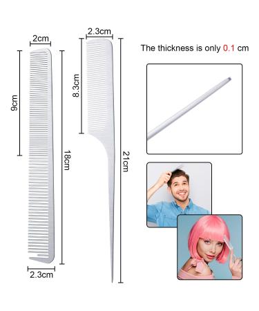 2 Pack Metal Tail Combs - Stainless Steel Rat Tail & Fine Cutting Hair Styling Combs - Buy Online on GoSupps.com