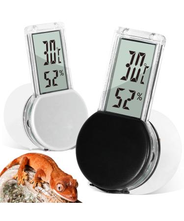 Generic 2 packs reptiles terrarium thermometer hygrometer digital thermal hygrometer waterproof suction power thermometer easy to read