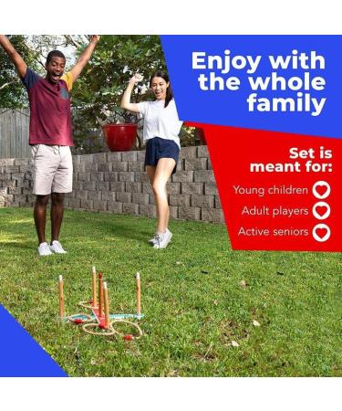 Elite Sportz Ring Toss Game Set - Indoor & Outdoor Fun for Kids and Adults - Easy Setup & Portable Carry Case - Backyard and Holiday Entertainment - Buy Online on GoSupps.com