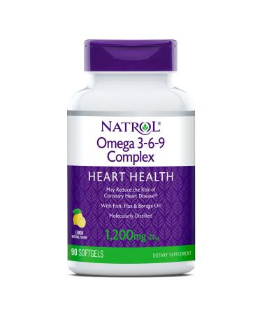 Natrol Omega 3-6-9 Complex Softgels, 1,200mg, 90 Count 90 SGel 90 Count (Pack of 1)