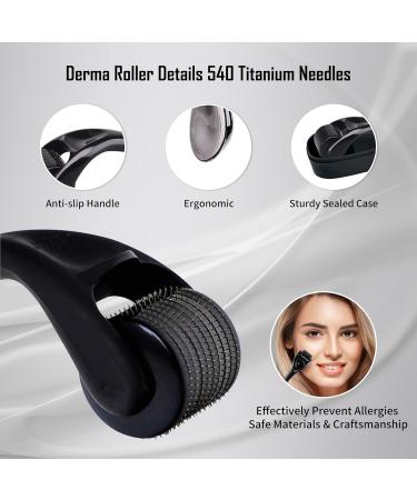 Derma Roller Kit for Face, Body, Hair & Beard Growth - 3 Pack Titanium Microneedle Rollers for Home Use - Micro Needling Dermaroller for Men & Women - Buy Online on GoSupps.com