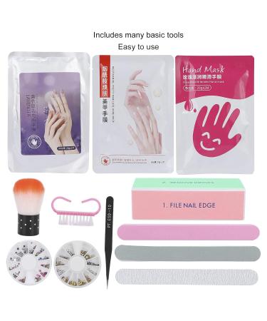 11PC Nail Art Tool Set - Skin Moisturizing Peel Mask Nail Files & Decor Accessories for Perfect Manicure - Buy Online on GoSupps.com