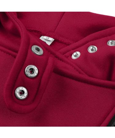 Bigfanshu Women's Sweatshirts Casual Zipper Patchwork Hooded Autumn Winter Warm Long Sleeve Loose Pullover Red - Buy Online on GoSupps.com