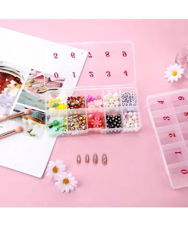 2 Pieces Nail Tips Transparent Storage Box Plastic Sorting Box Nail Art Organiser Box Jewellery Organiser Box Empty Spaces Storage Box for Fingernail Crystal Jewellery - Buy Online on GoSupps.com