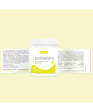 Nupure Probadent Sucking Tablets | 30 Capsules for Fresh Breath & Oral Hygiene | Lemon Flavor with Beneficial Bacterial Cultures - Buy Online on GoSupps.com