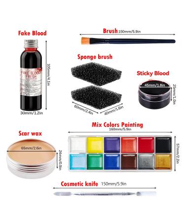 Buy Special Effects SFX Halloween Makeup Kit - Fake Blood Bruise Palette Scar Wax & Tools for Costume & Theatre | International Shipping Available - Buy Online on GoSupps.com