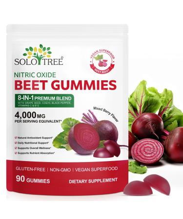 WOJBALMN Beets Gummies Blood Pressure Support 90 Beet Chews Liposomal Beet Powder for Superior Absorption Grape Seed for Nitric Oxide Circulation & Heart Health Vegan Non-GMO