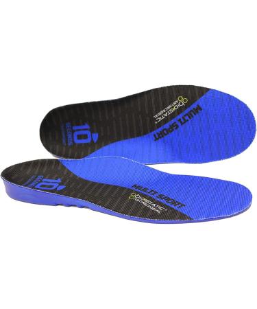 10 Seconds 3100 Multi-Sport Cushion Insoles - Blue/Black - Size M 7.5-9/ W 9-10.5 | 1 Pair - Buy Online on GoSupps.com