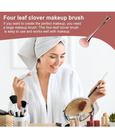 Setting Powder Brush - Blush Makeup Brush for Loose Powder - Powder Foundation Brush Cosmetic Brushes for Complete Coverage and Prefect Finish Standing four-leaf clover makeup brush rose gold + - Buy Online on GoSupps.com