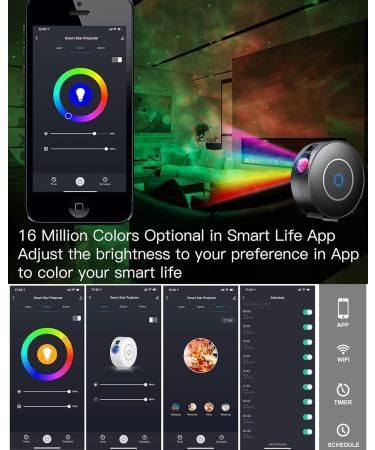 Nineaccy Galaxy Projector Star Night Light with Timer/Voice/APP Control - LED RGB Dimming, 16 Colors for Bedroom Decor & Party Gift (Black) - Buy Online on GoSupps.com