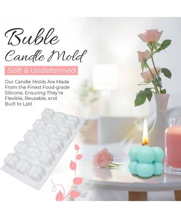 15-Cavity Bubble Candle Silicone Mold with Wick Roll - Perfect for Candle and Soap Making - Buy Online on GoSupps.com