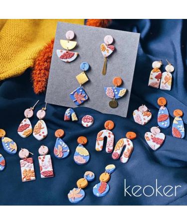 Keoker Polymer Clay Cutters Set - 36 Stainless Steel Shapes with 16 Circle Cutters and 60 Earrings Accessories for Jewelry Making - Buy Online on GoSupps.com