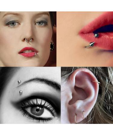 JIESIBAO 100PCS Piercing Kit - 12G 14G 16G Needles & Clamps for Nose Septum Belly Button Lip Tongue Eyebrow Cartilage & More - Professional Piercing Tools - Fast International Shipping - Buy Online on GoSupps.com