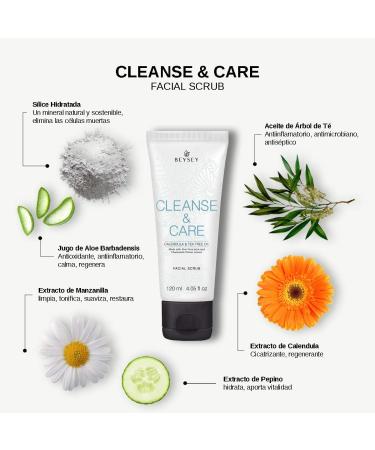 Beysey living natural NEW Facial peeling with aloe vera tea tree marigold and chamomile Beysey Clean & Care 120ml - Buy Online on GoSupps.com