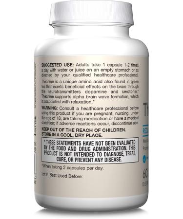 Jarrow Formulas Theanine 100 - 100 mg, 60 Veggie Caps | Calm & Focus Supplement - Buy Online on GoSupps.com