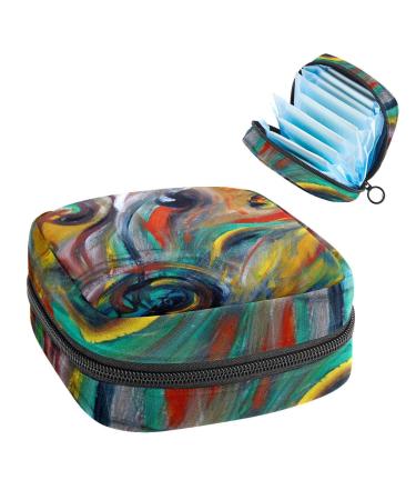 GIAPB Period Bag Sanitary Napkin Storage Bag Period Pouch Travel Makeup Bag Abstract Art Graffiti Color35