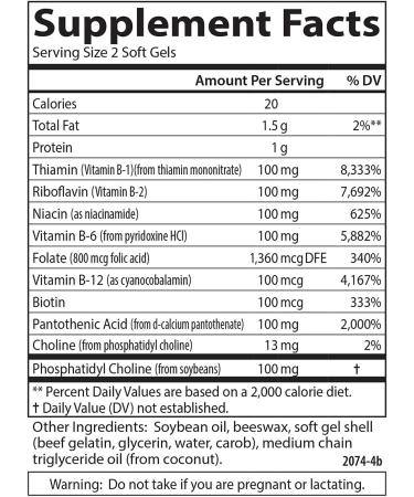 Carlson - B-100 Gels High-Potency Vitamin B Complex Energy Production Cellular Support & Optimal Wellness 200 Softgels - Buy Online on GoSupps.com
