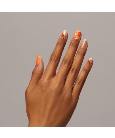 Dashing Diva Gloss Nail Strips - Pumpkin Charm | UV-Free Chip Resistant Gel Nail Stickers | 32 Wraps + Prep Pad & Nail File - Buy Online on GoSupps.com