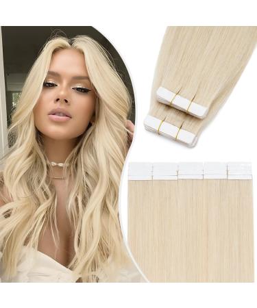 Elailite tape extensions real hair 45cm hair extension hair part with invisible glue 100g real human hair smooth #60 platinum blonde 40 pieces - Buy Online on GoSupps.com