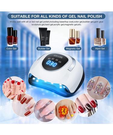 220W UV LED Nail Lamp | 57 Lamp Beads | 4 Timer Setting | LCD Display | Auto Sensor | Professional Nail Light for Gel Nails - Buy Online on GoSupps.com