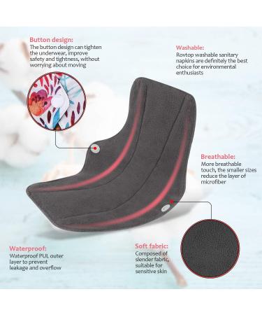 Rovtop 12 Pcs Reusable Sanitary Pads Washable Cloth Menstrual Towels - 4 Sizes with Mini Portable Bag - 13 Piece Set - Buy Online on GoSupps.com
