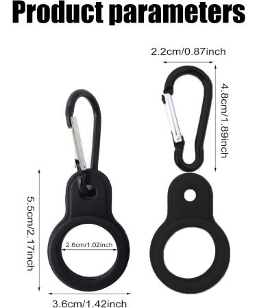 Weddhuis 4-Piece Black Carabiner Bottle Holder Set - Water Bottle Buckle & Key Ringer Clip for Camping Hiking & Outdoor Activities - Buy Online on GoSupps.com
