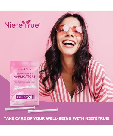 Nieteyrue 20-Pack Disposable Suppository Applicators for Women - Fits Size 00 Cap-sules - Feminine Care Applicators - Individually Wrapped - Buy Online on GoSupps.com