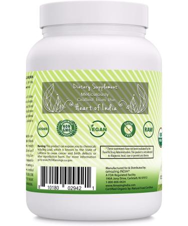 Amazing India USDA Certified Organic Whole Psyllium Husk 16 oz Powder - Non-GMO Gluten Free - High Soluble Fiber - Promotes Regularity - Buy Online on GoSupps.com