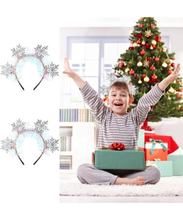 Miaija 2Pieces Snowflake Headband Silver Sparkling Christmas Hair Hoop Winters Holiday Party Hair Hoop Headpiece Accessories for Women Girls - Buy Online on GoSupps.com