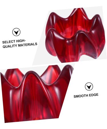 TOVINANNA Massage Tool Set - 2 PCS Deep Tissue Scraper & Body Massage Board for Muscle Relaxation - Flower Shape Resin Red  - Buy Online on GoSupps.com